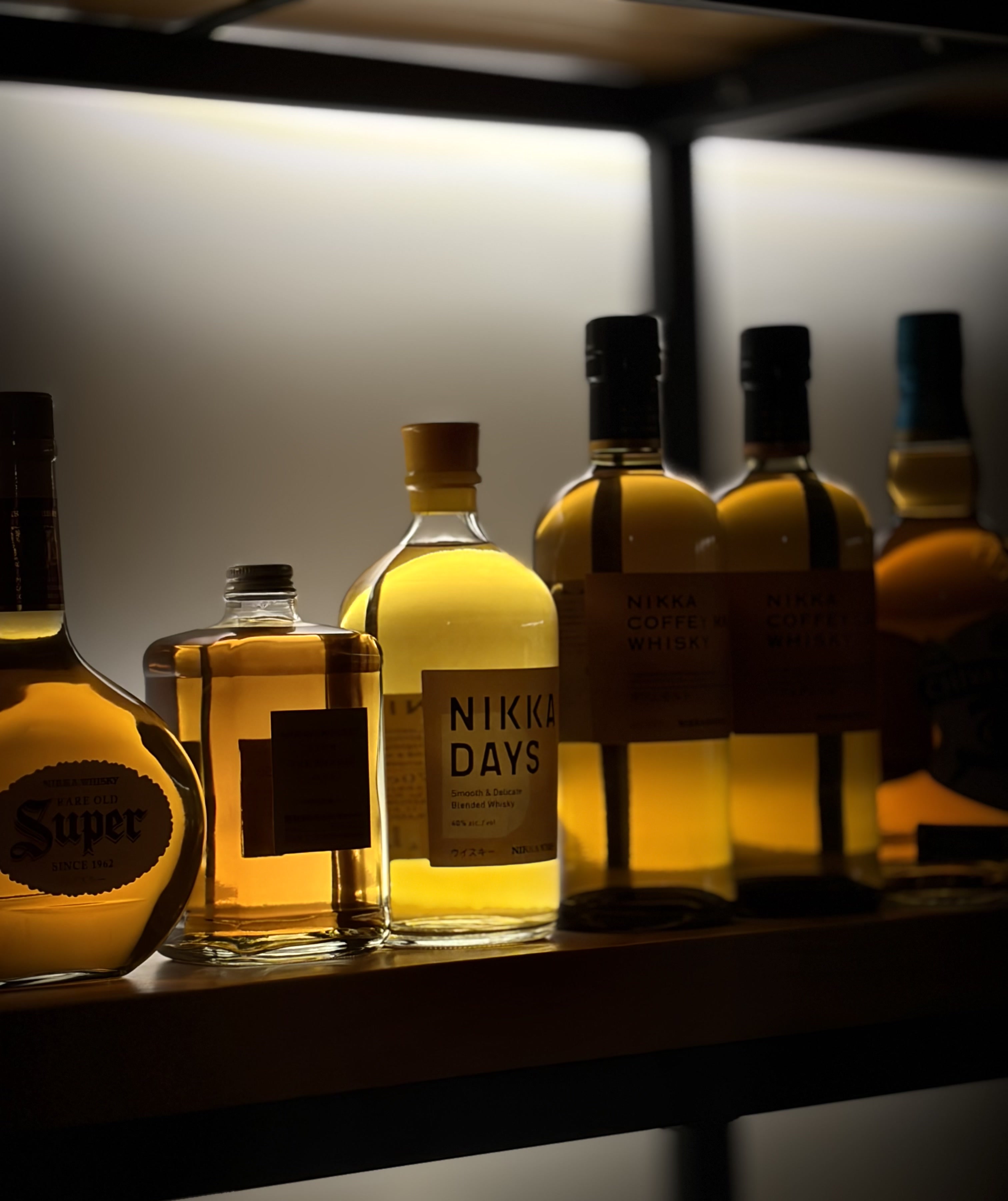 Bottles on shelf